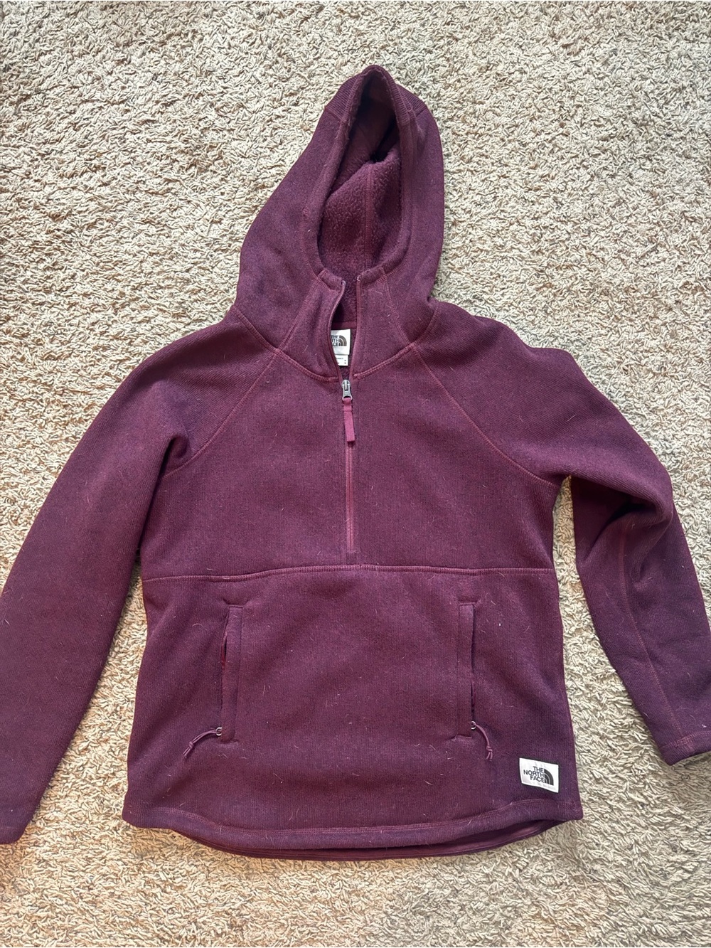 The North Face hoodie / quarter zip, maroon